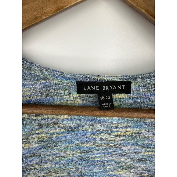 Lane Bryant Womens Open Front Knit Cardigan Blue/Yellow Long Sleeve Size 18/20 - Picture 5 of 9